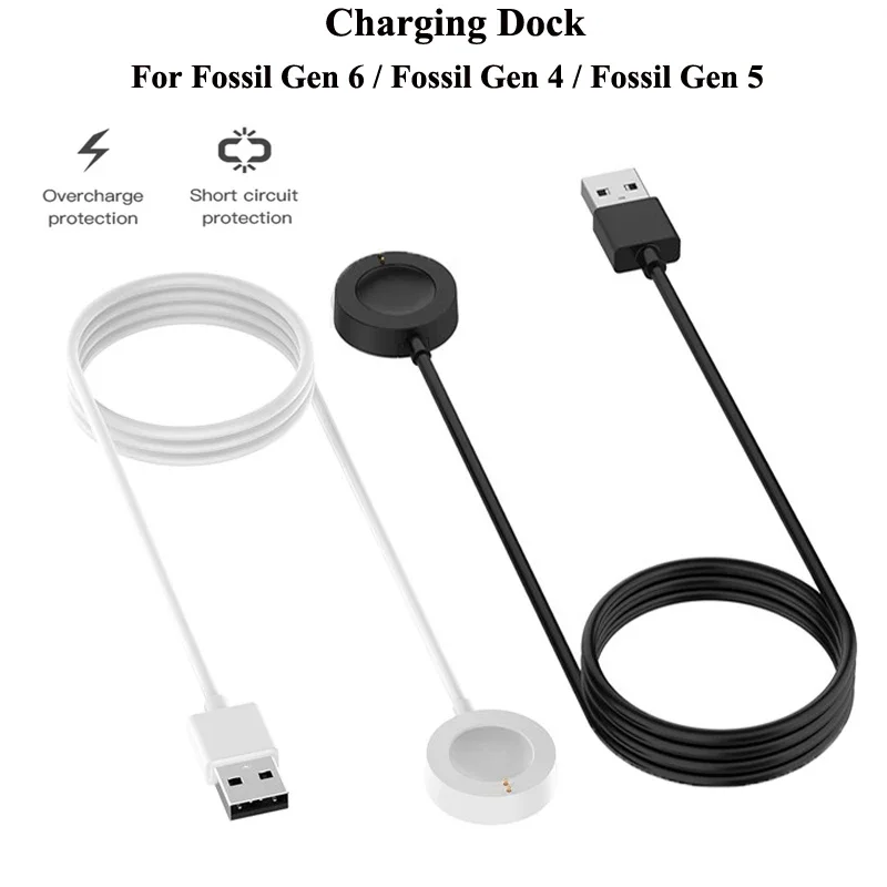 USB-магнитная док-станция для зарядного устройства для Fossil Gen 6/Fossil Gen 5/Fossil Gen 4, аксессуары для умных часов, зарядный кабель
