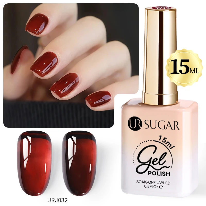 Фото UR SUGAR 15 мл Jelly Red Series Гель-лак для ногтей Рождественский гель-лак для дизайна ногтей Полупрозрачный гель для ногтей телесного цвета для зимнего маникюра №3