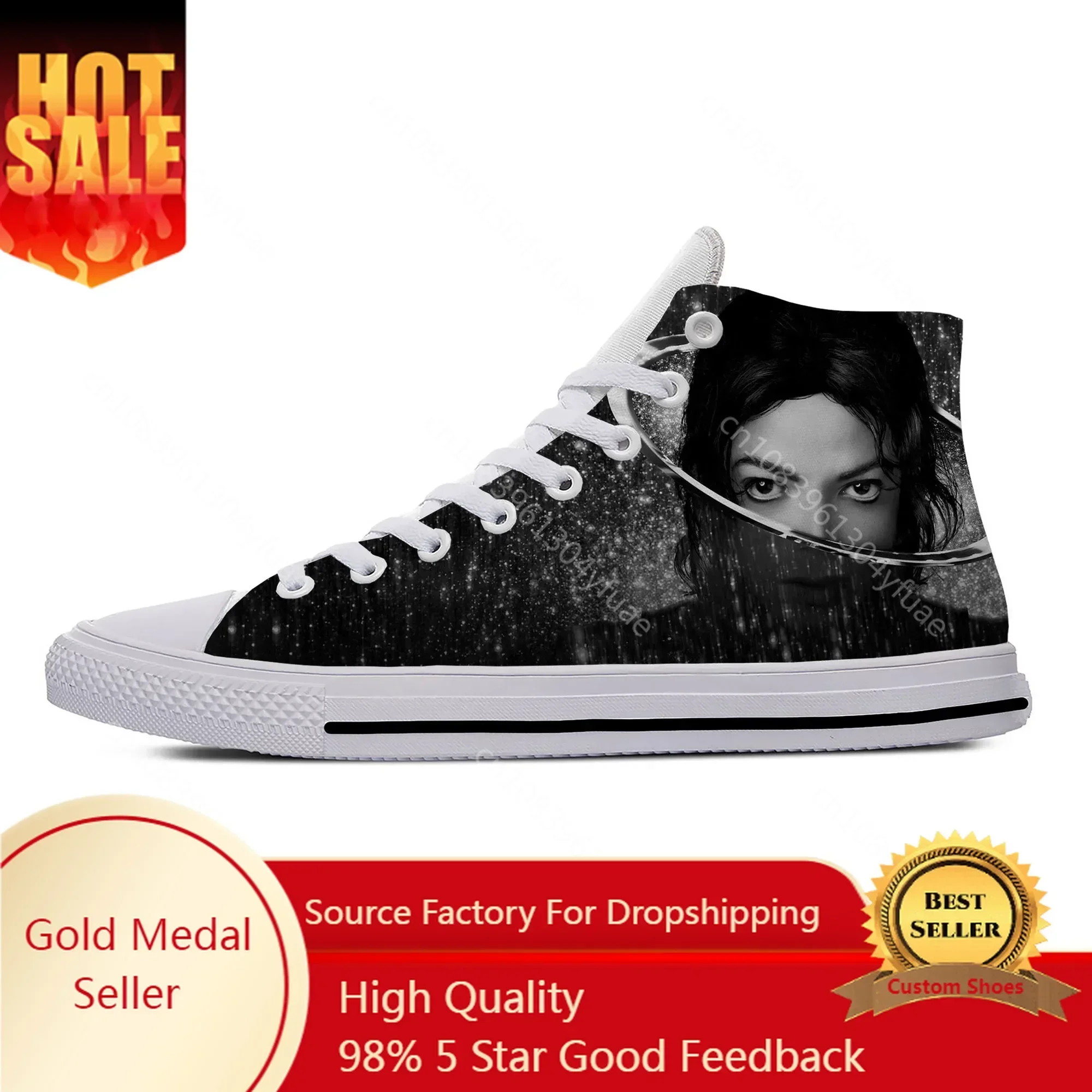 Популярная модная повседневная обувь King of Pop Michael Jackson в стиле рок-музыки, высокие дышащие мужские и женские кроссовки, легкие туфли для доски