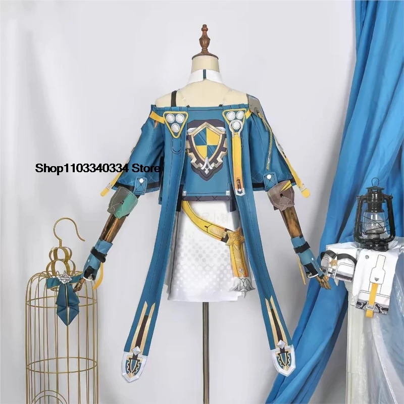 Фото Honkai 3rd Bianka Durandal Ataegina Косплей Костюм Парик Прекрасное женское синее платье Длинные волосы Хэллоуин Вечеринка Con Униформа по индивидуальному заказу №4