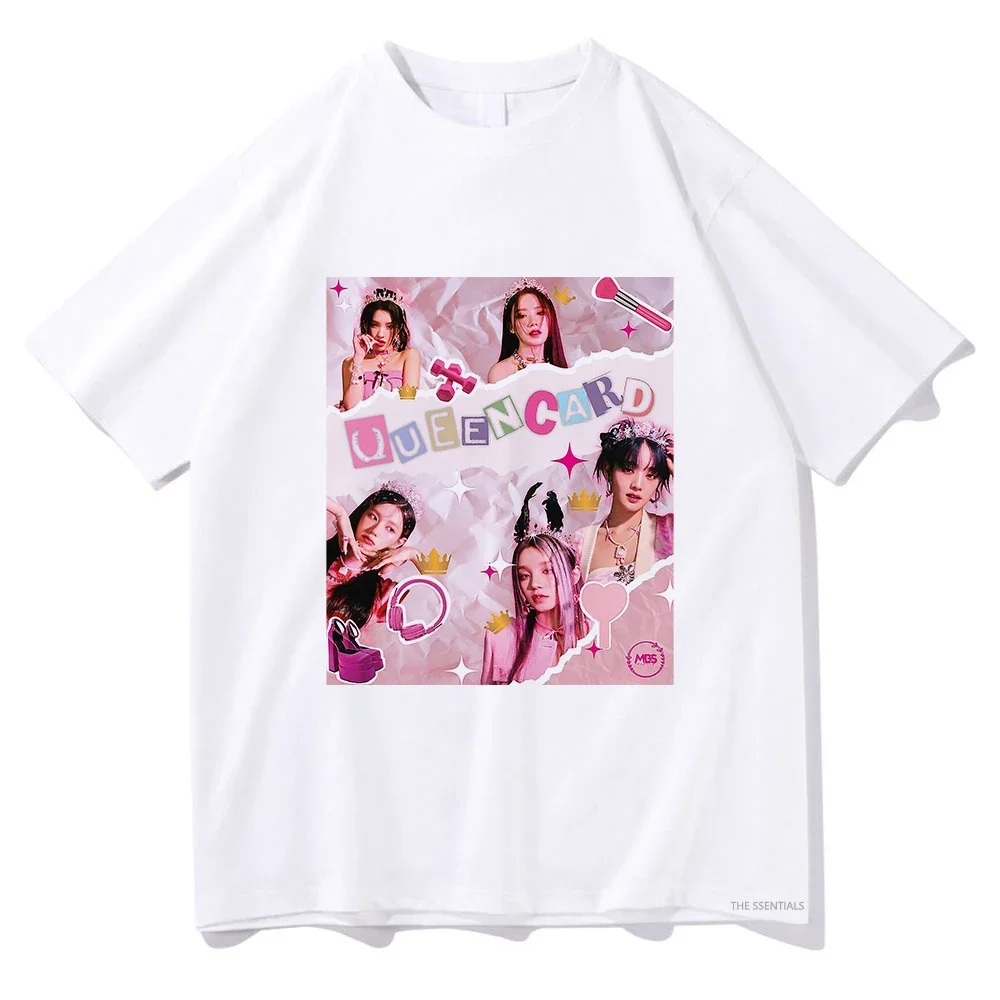 (G)i-dle Queencard футболка в корейском винтажном стиле 2023 ЖенскаяМужская эстетика Haraguku свитшот с рисунком (art.: 3920c6237d3bf) - 3920c6237d3bf
