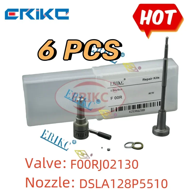 6 шт. комплект для ремонта инжектора Nozzle DSLA128P5510 OEM 0433175510 Valve F00RJ02130 для инжектора Cummins 0445120231