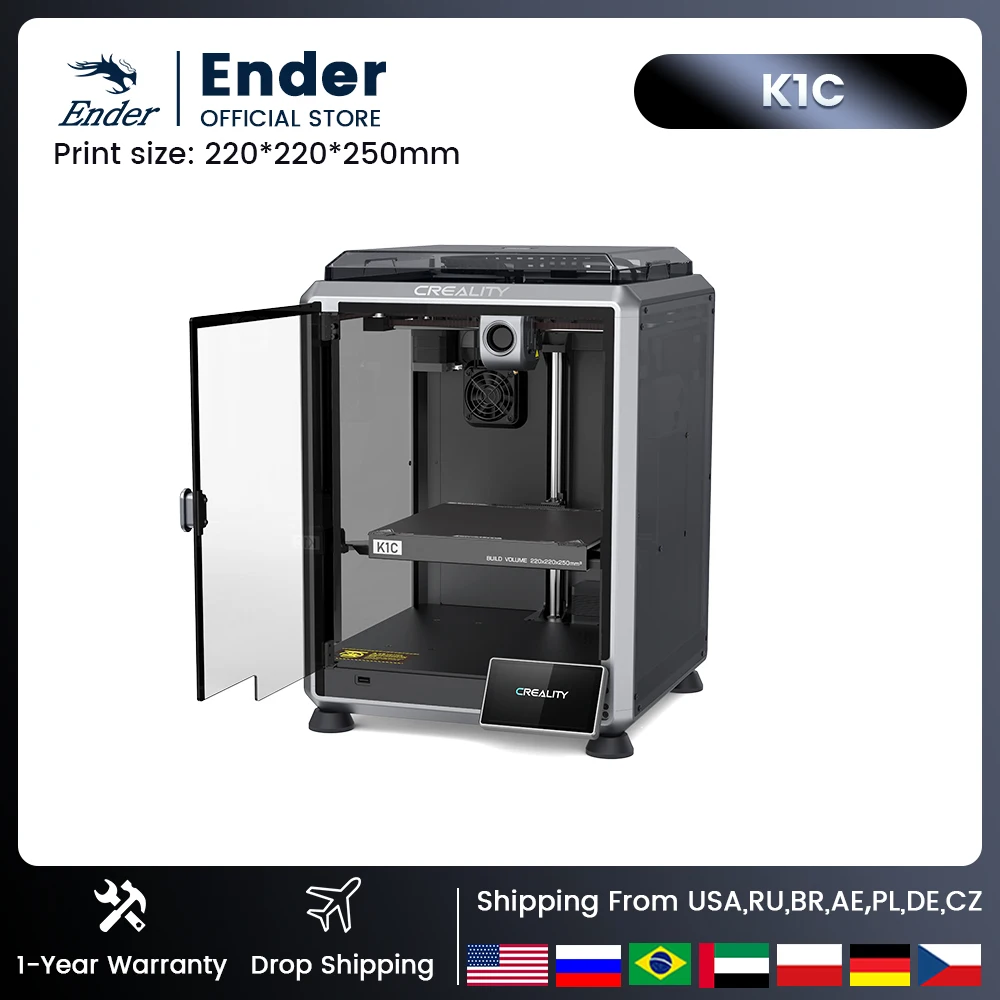 Creality k1C скоростной 3D принтер 600 мм/с цельнометаллический экструдер с камерой AI подходит для углеродного волокна x мм