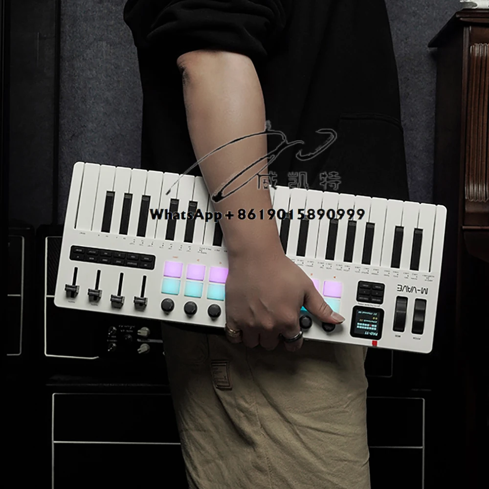 Мини-MIDI-клавиатура SMK-37 PRO, 37 скоростных чувствительных клавиш, поддержка беспроводной связи с 16 барабанными колодками RGB, консоль управления Кемпинг и походы