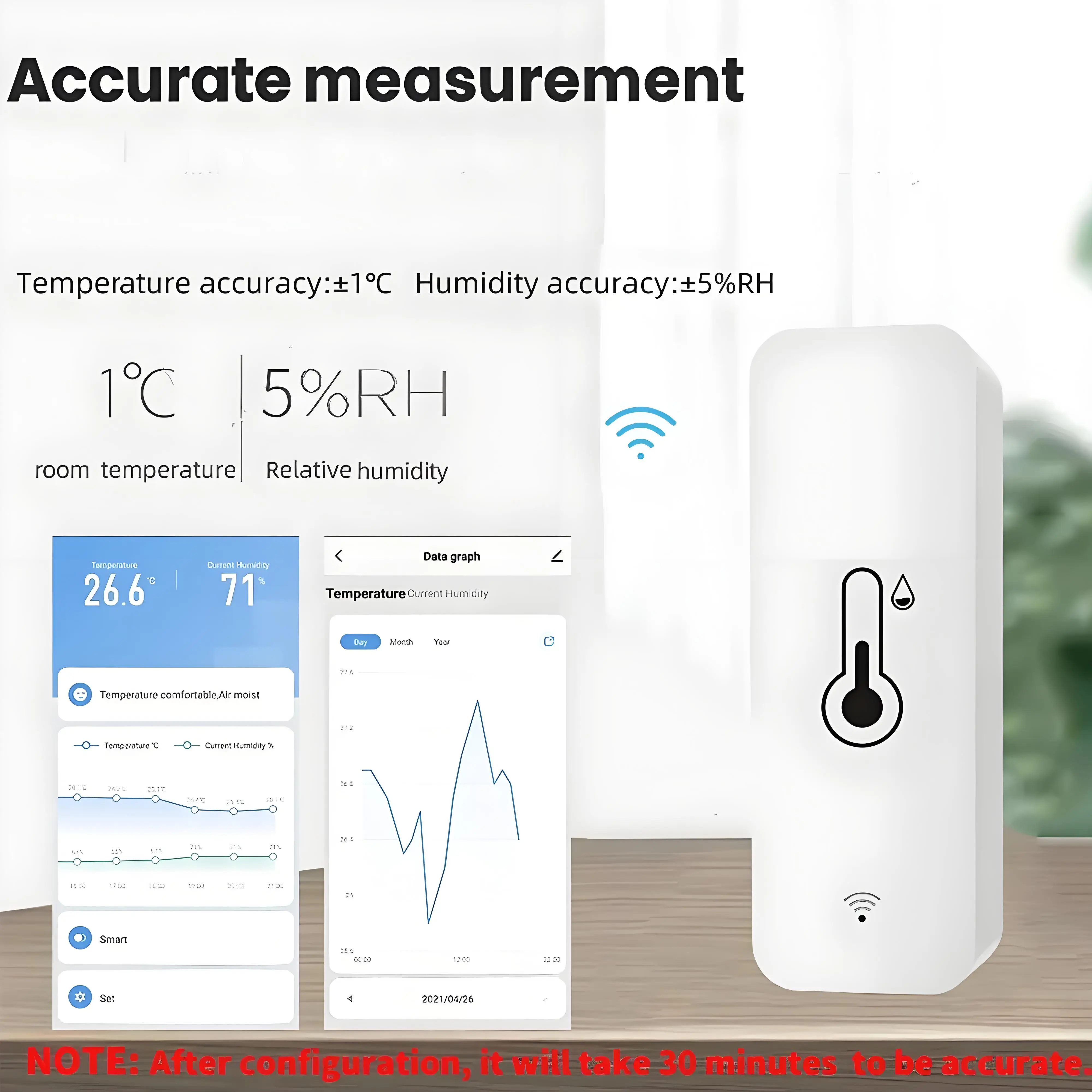 Фото Tuya Zigbee Wifi Smart Temperature Humidity Sensor APP Wireless Remote Monitor For Smart Home Smart Life Work With Alex Google №3