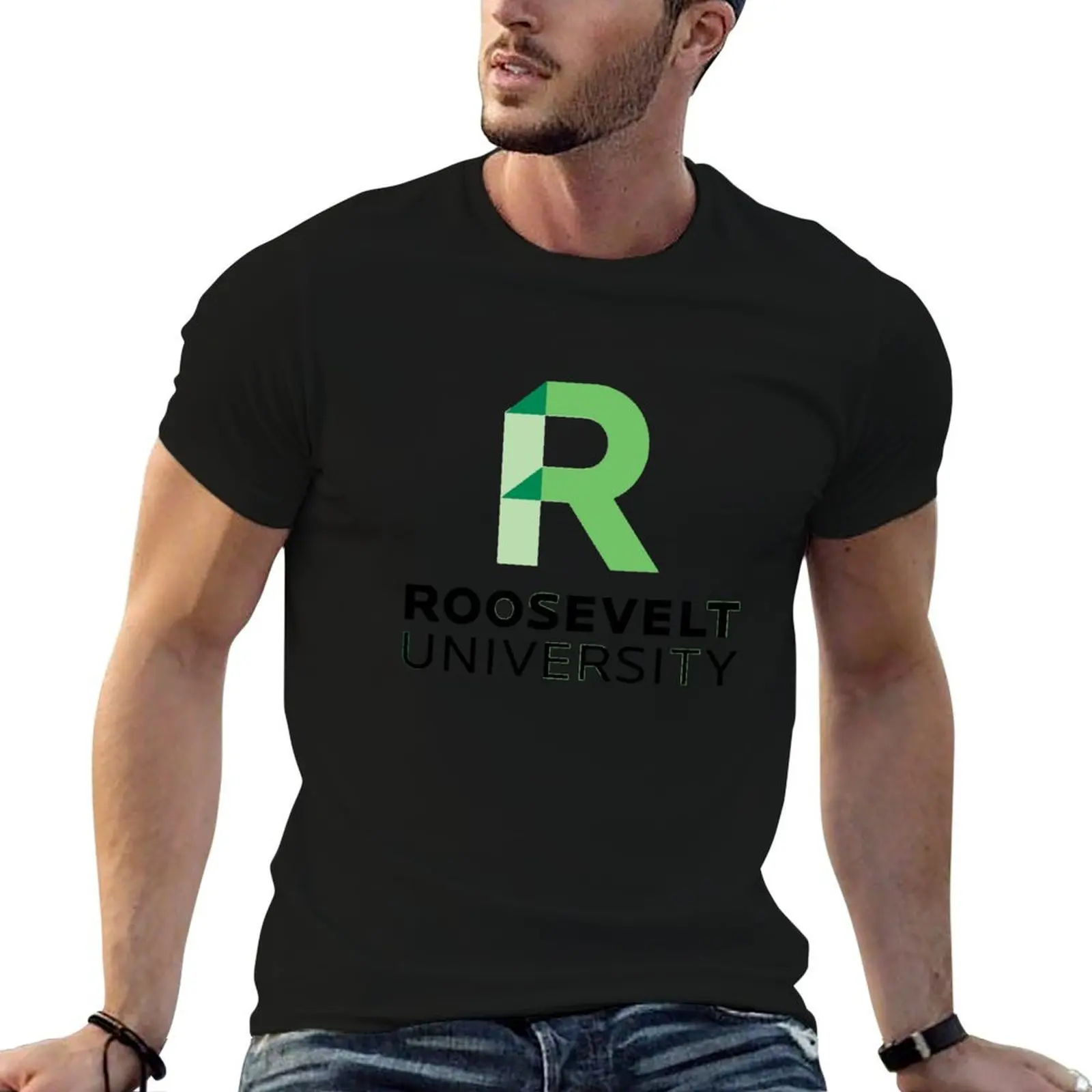 Футболка Roosevelt College, футболки с аниме, футболка большого размера для мужчин, футболка