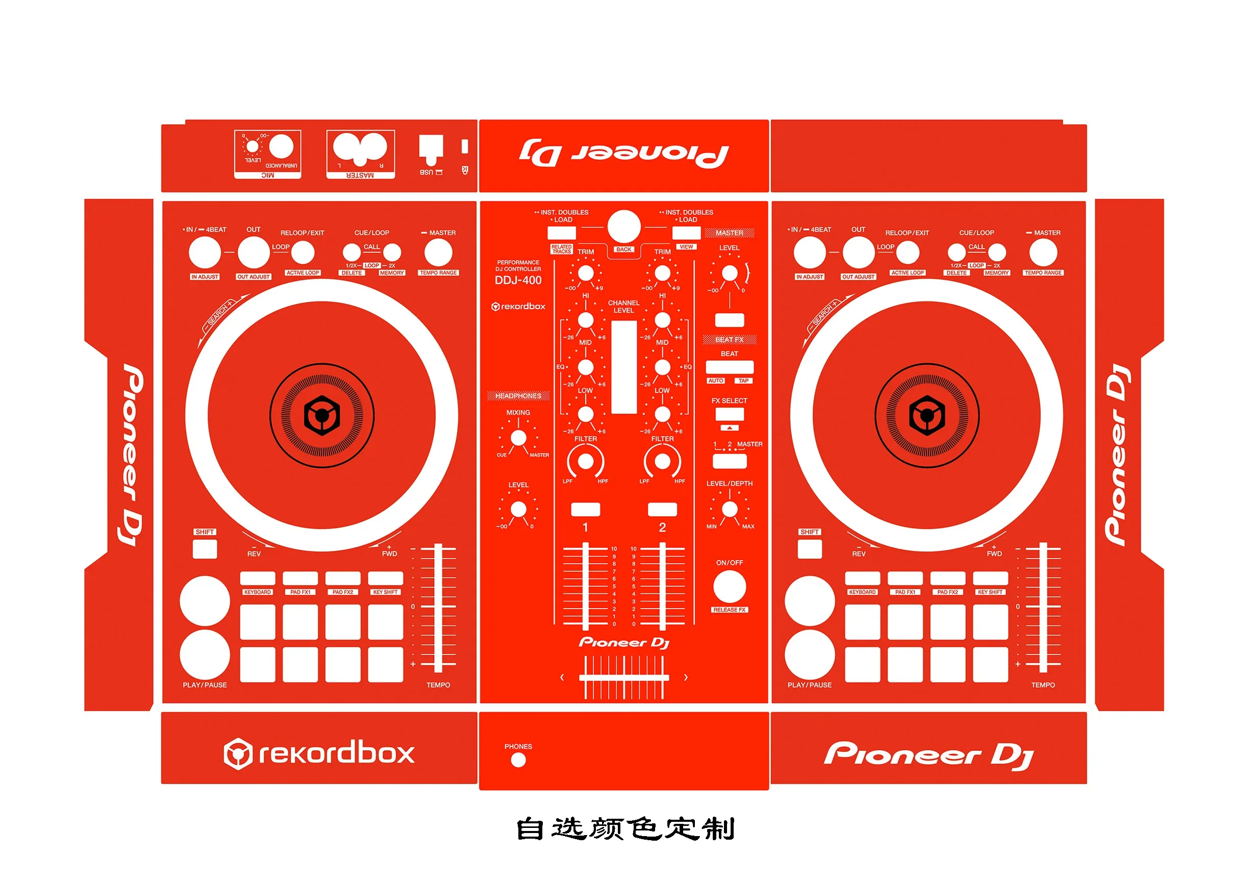 Фото Пленка для панели контроллера Pioneer DDJ-400. Красочная наклейка для проигрывателя дисков, а не железная панель №3