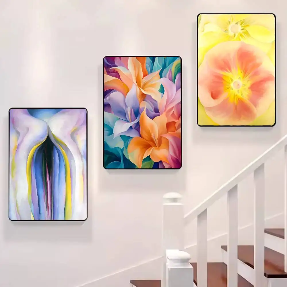 Фото Georgia O'Keeffe абстрактный цветочный постер HD Art липкая стена водостойкая домашняя гостиная спальня бар эстетическое украшение №3