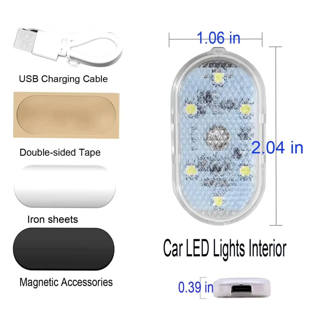 2PCS Магнитная сенсорная лампа крыша автомобиля Магнитная всасывающая крыша Led Внутреннее освещение кемпинга USB Зарядка сенсорная активация лампы Led (art.: 3920c43472fef) - 3920c43472fef