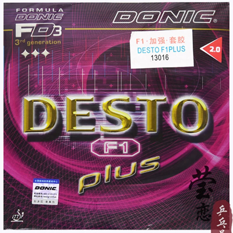Donic DESTO F1 PLUS резиновые шипы для настольного тенниса в не липкой резине с губкой с большим отверстием, высокоскоростная и вращающаяся ракетка для настольного тенниса