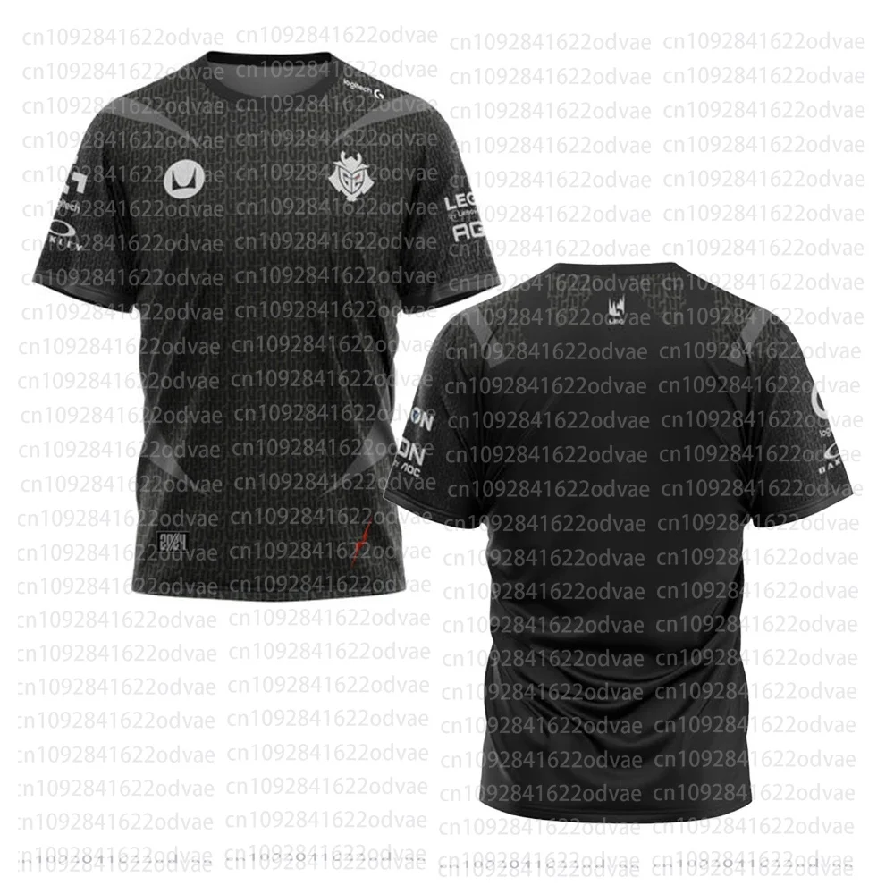 G2 Футболка для киберспорта New Jersey с круглым вырезом 2025 CSGO NIKO Одежда для поддержки фанатов Футболки для киберспорта Дышащий спортивный топ большого размера