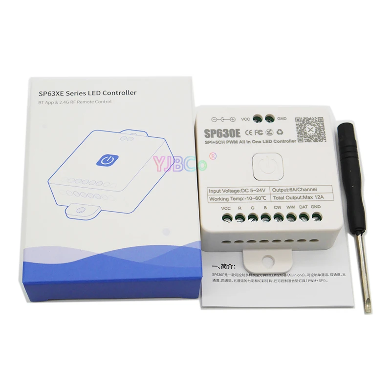 SP630E все в одном, строительный контроллер, 5CH PWM SPI пиксели, фотовспышка, фотовспышка WS2812B WS2811 SK6812 FCOB 5050 RGB RGBW CCT Music BT 5в-24в