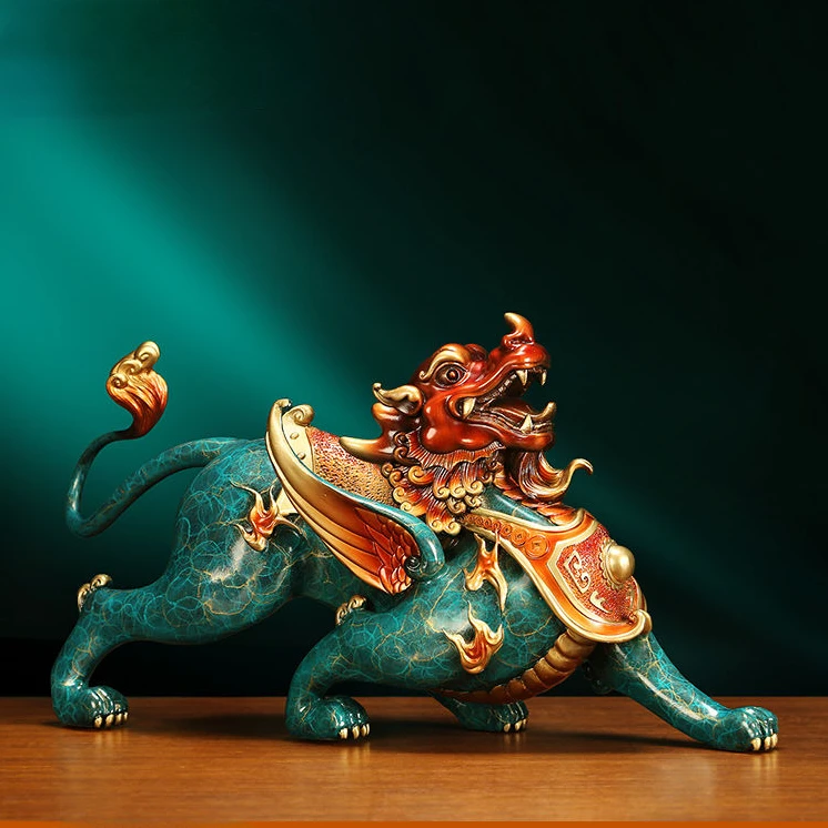 Fengshui Weiwu Pixiu украшение для привлечения богатства Бронзовый военный доспех Божья чудовище фойе шкаф офисный стол в китайском стиле