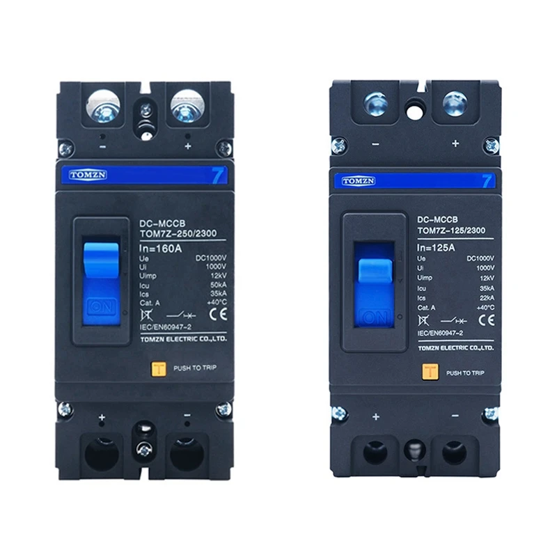TOMZN 2P DC 1000 В, литая от солнечной энергии, автоматический выключатель MCCB, защита от перегрузки, защита переключателя для солнечных фотоэлектрических систем