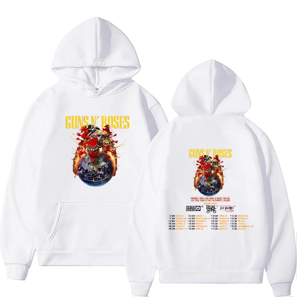 Фото Guns N Roses Tour 2025 Толстовка Модная рок-группа Уличная одежда Мужчины Женщины Винтаж Повседневные толстовки Унисекс Высококачественный флисовый пуловер №4