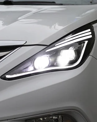 Фото Новое поступление светодиодных фар для Sonata YF Sonata I45 Angel Eyes, светодиодные фары 2009-2014 года, тип для Hyundai №3