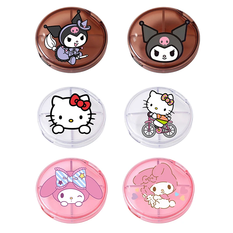 Контейнер для таблеток Sanrio Kuromi Hello Kitty с 4 отделениями