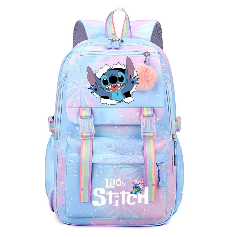 Женский рюкзак Disney Lilo And Stitch для мальчиков и девочек, школьный ранец для учеников-подростков, Детская сумка