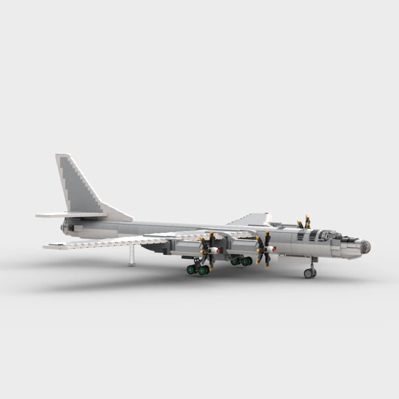 Фото Строительный блок MOC, серия военных истребителей Tu-95, стратегический тяжелый бомбардировщик, сборная модель, большой самолет, кирпичи, коллекция игрушек, подарок №2