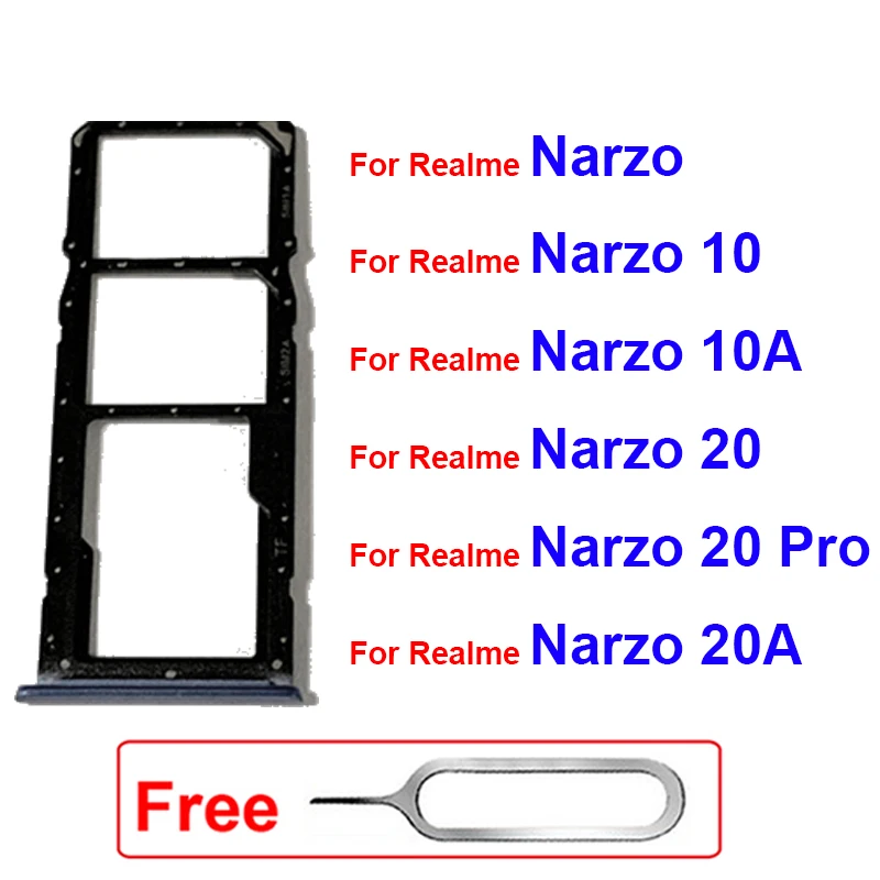 Лоток для SIM-карты для Realme Narzo 10 Narzo 20 Pro Narzo 10A 20A, двойной адаптер для SIM-карты Nano, детали держателя карты