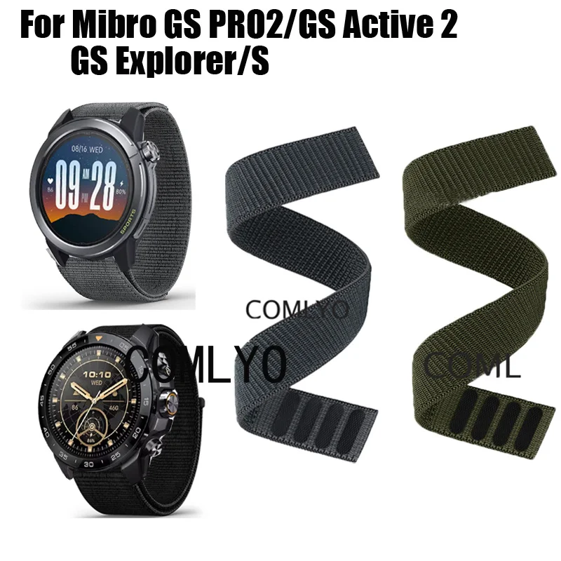 Для Mibro GS PRO 2 Active 2 Explorer S ремешок для часов нейлоновый ремень на липучке спортивный женский и мужской ремень