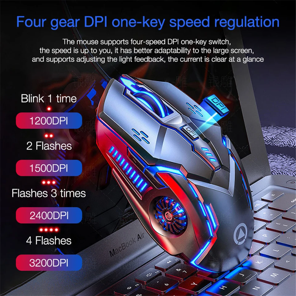 Игровая мышь G5, проводная, 6D, светящаяся, DPI, регулируемая Механическая компьютерная мышь для геймеров (щелчок со звуком)