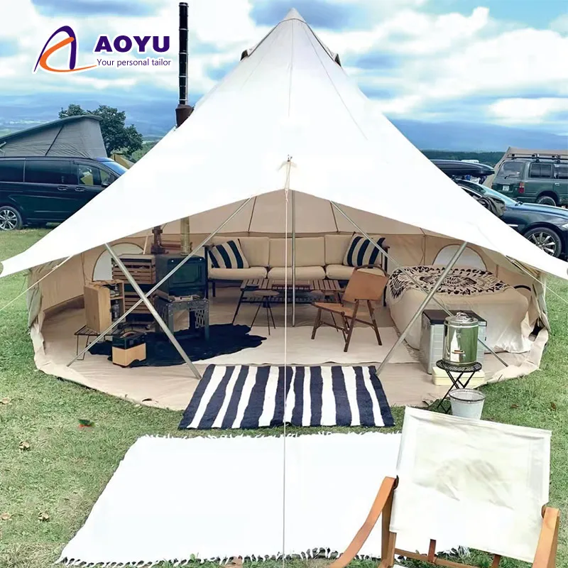 Открытый кемпинг Metal Yurts на продажу 7 м колокольчик палатка ковер 5 м рамка типи палатка для взрослых