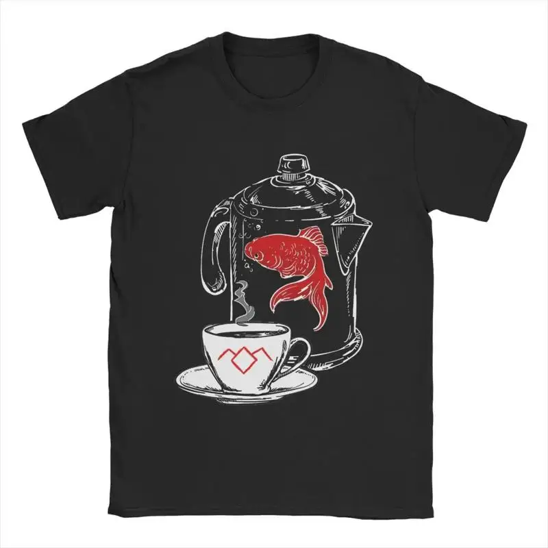 Мужская футболка Twin Peaks A Fish In The Percolator Coffee Shop, забавная 100% хлопок