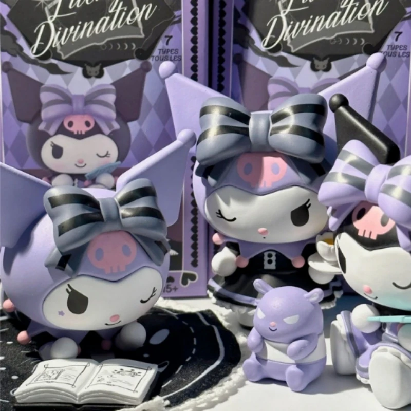 Фото Sanrio мультфильм Kuromi Lucky Divination Series экшн-фигурка Kawaii аниме модель статуя кукла милая девушка подарок на день рождения украшение №5