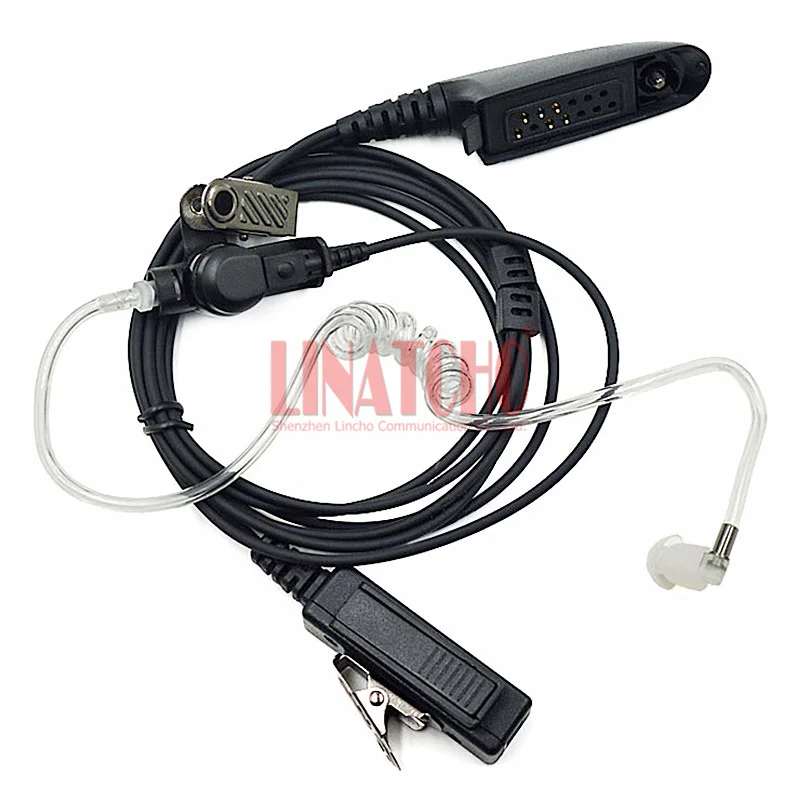 Фото Хорошее качество, черные MTX900 MTX950 GP338 GP328 Walkie Talkie, длинные наушники с микрофоном PTT, акустические наушники с прозрачной трубкой №2