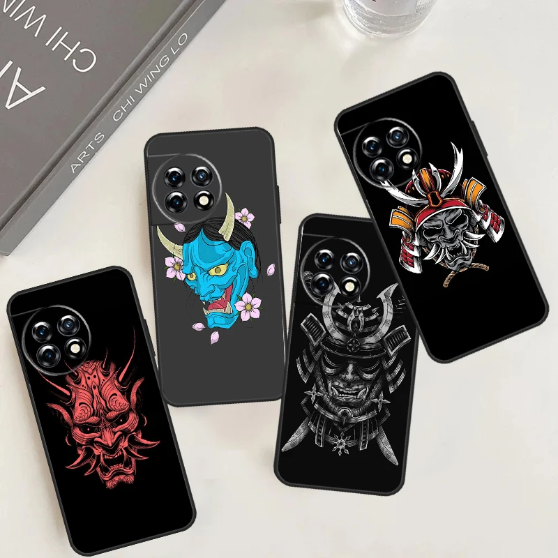 Японская Маска Samurai Oni для OnePlus Nord N20 N10 2T CE 2 3 Lite OnePlus 12 11 9 10 Pro 9RT 10R 12R 10T, чехол