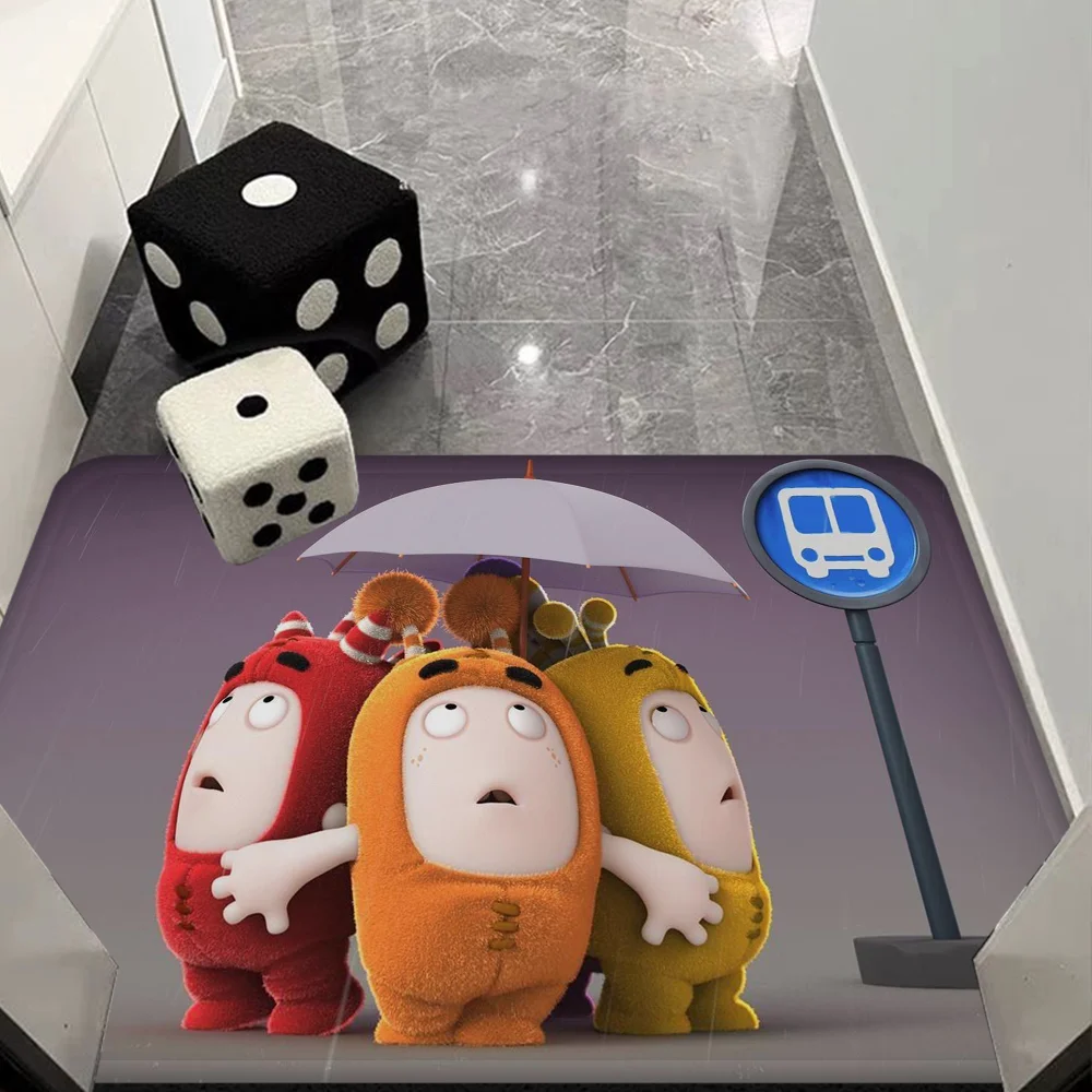 Фото O-Oddbods Floor Mat Non-Slip Laundry Room Mat Laundry Decor Balcony Child Living Room Household Carpets №3