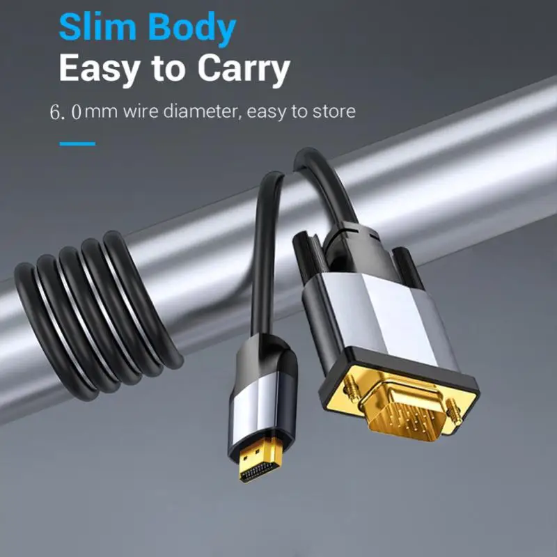 Кабель 1080P HDMI-совместимый с VGA, аудио-и видеокабель HDMI-совместимый со штекером VGA, конвертер для проектора, монитора ПК