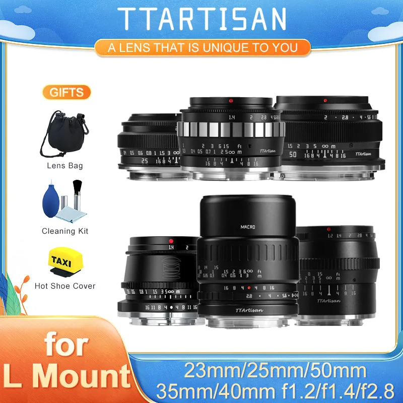 TTArtisan 25 мм 50 мм F2 23 мм F1.4 35 мм F1.4 40 мм F2.8 50 мм F1.2 APS-C Объектив с ручной фокусировкой для людей с ручной фокусировкой для L Mount Leica Sigma TL CL