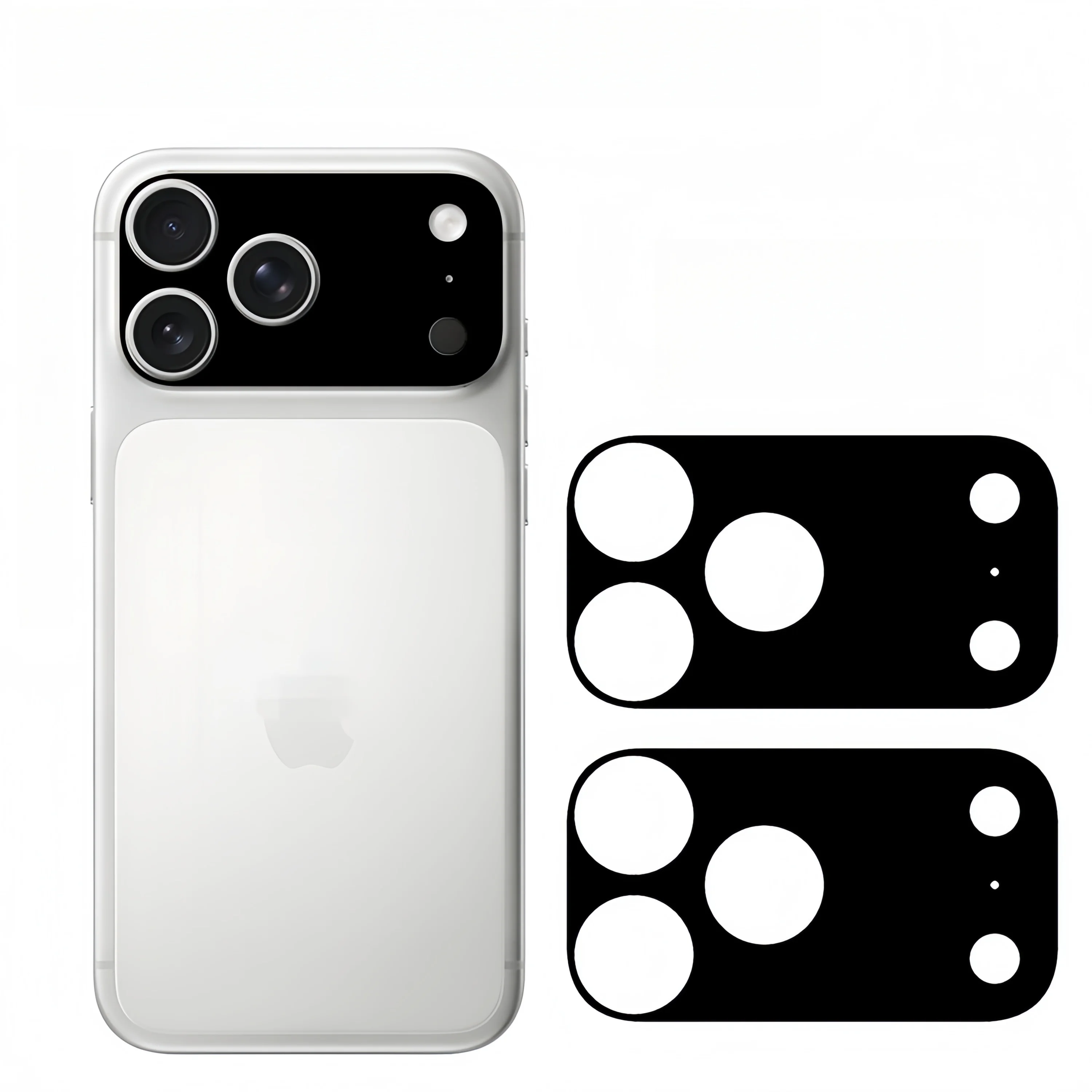 2 шт. однотонная наклейка на объектив для IPhone 17 Pro Max 17Pro 17 Air, полное покрытие, защита от царапин, матовая задняя камера, защитная пленка (art.: 3920d250c71d0) - 3920d250c71d0