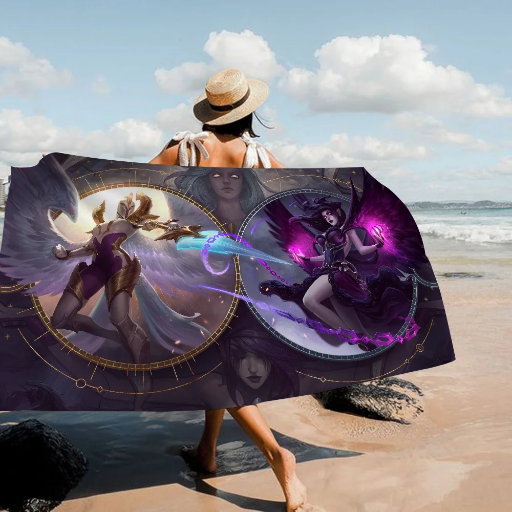 L-League of Legends Полотенце с принтом аниме Быстросохнущее банное полотенце из микрофибры для занятий спортом, йогой, плавания