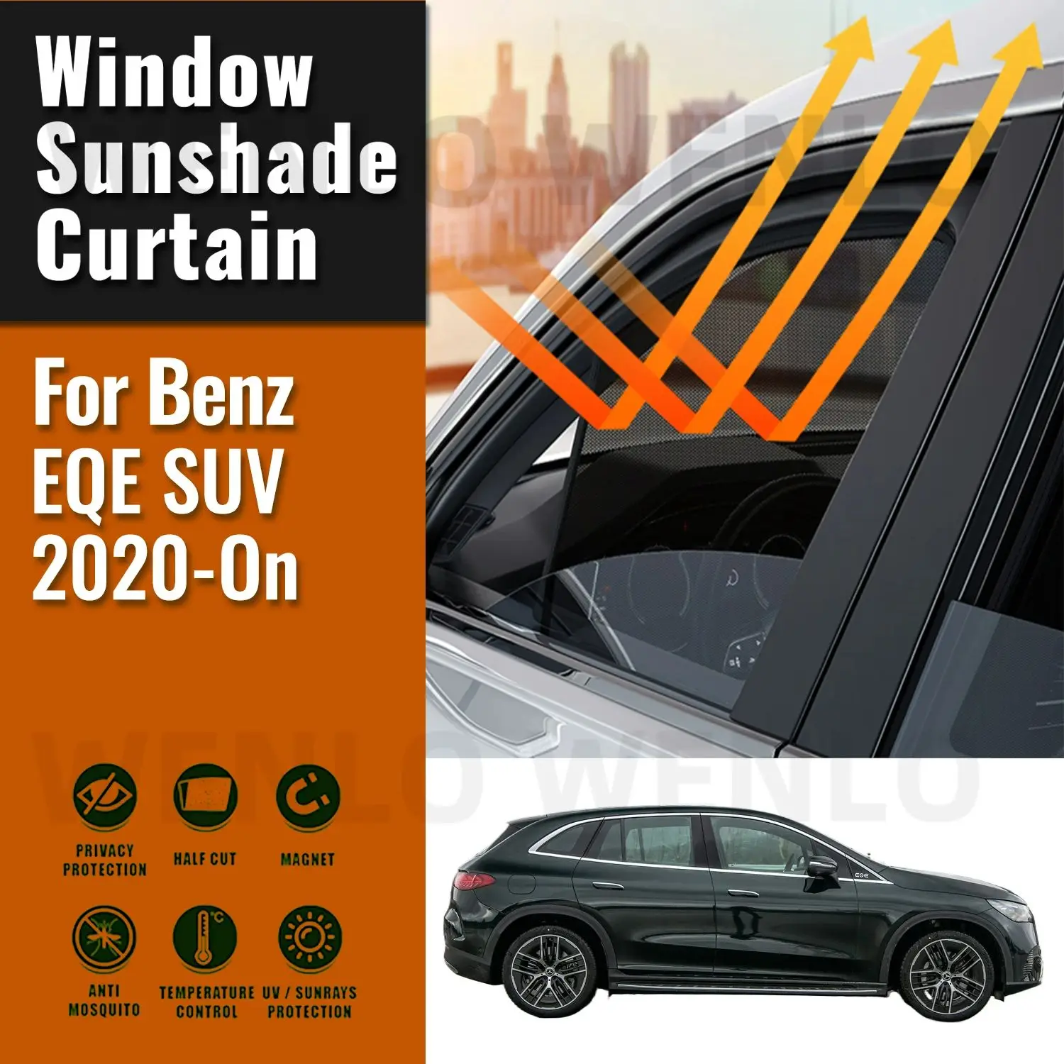 Для Mercedes Benz EQE SUV 2024 2023-2020 козырек от солнца на боковое окно автомобильный солнцезащитный козырек передняя и задняя лобовое стекло рамка шторы щит