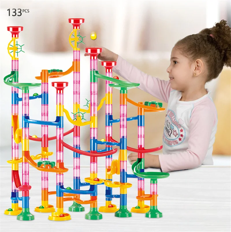 Фото Строительный блок Marble Run, мраморные горки, игрушки для детей, творческий конструктор «сделай сам», развивающая игрушка, трубчатый блок, пода... №2