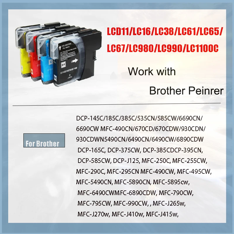 Фото Чернильный картридж для Brother LC980, чернила LC1100, LC975, LC990, женственная фотография №3
