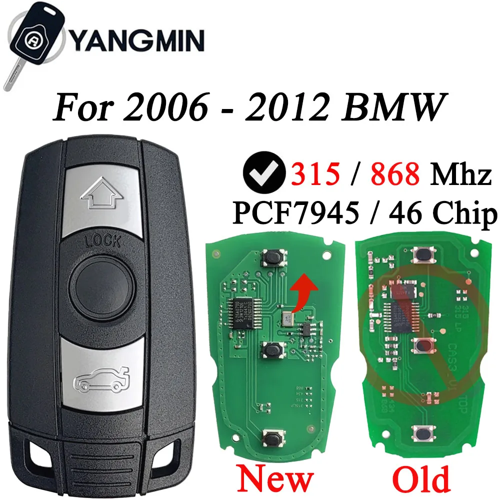 Умный дистанционный ключ YANGMIN для BMW 1/3/5/7 серии X1 X6 Z4 CAS3 KR55WK49127 PCF7945 чип 315 868 МГц Стартеры