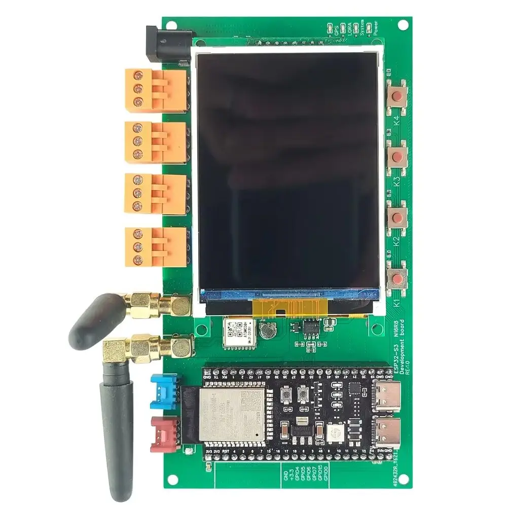 Комплект макетной платы ESP32 S3 с 3,2-дюймовым дисплеем N16R8 Модуль Wi-Fi BT Беспроводной LoRa SX1276 GPS-местоположение ATGM336H 4 реле