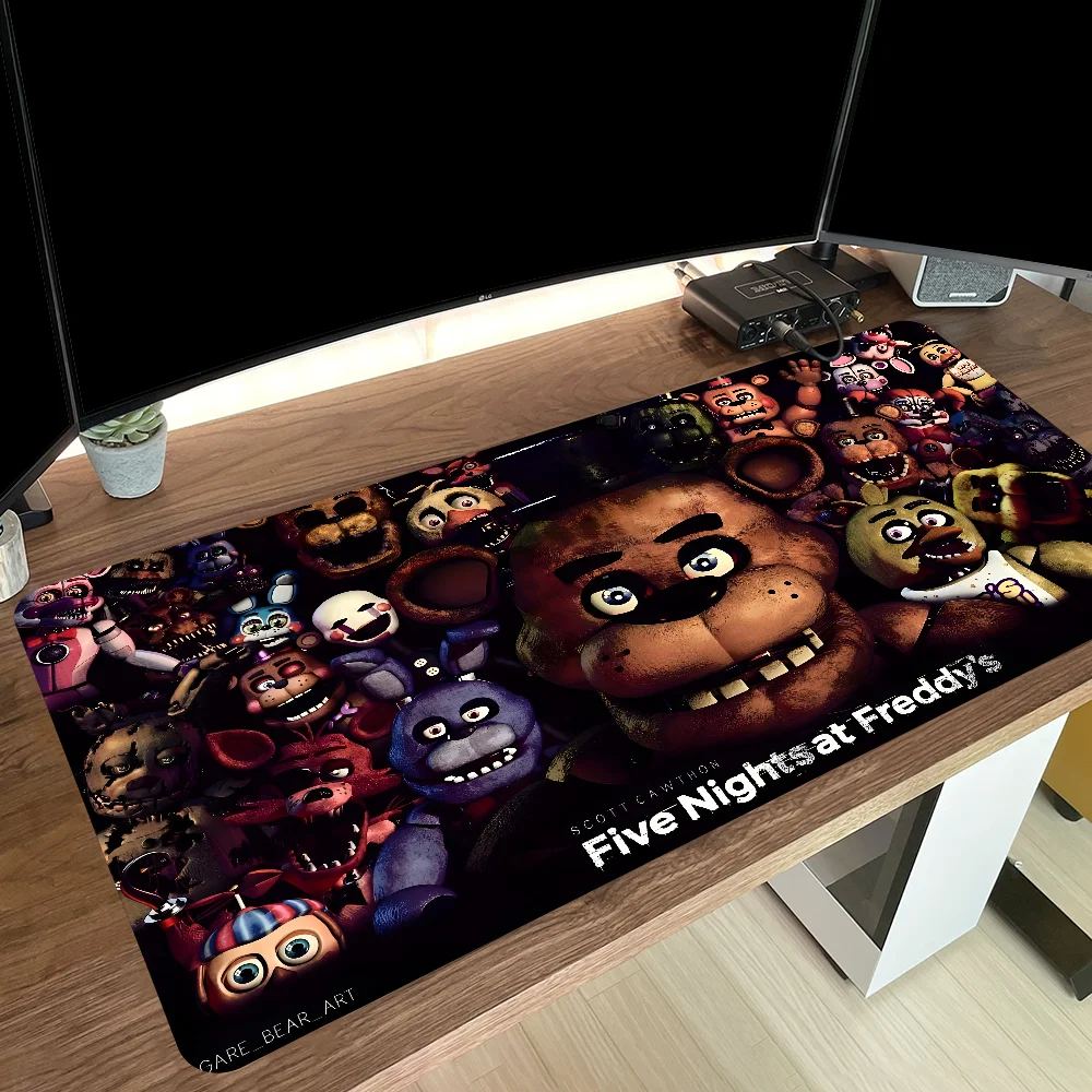 Коврик для мыши в стиле аниме F-Fnaf-Animatronics, большой игровой коврик для мыши, утолщенный коврик для компьютерной клавиатуры LockEdge, настольный коврик