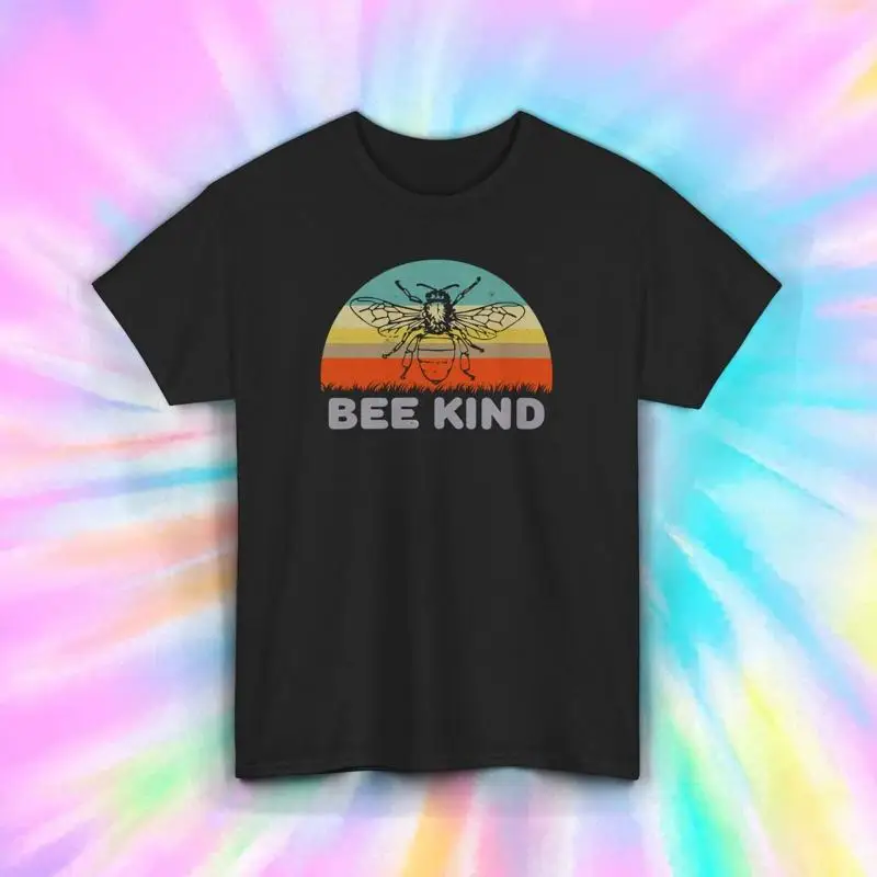 Футболка Bee Kind в стиле ретро, вдохновляющий любитель природы, S 5XL