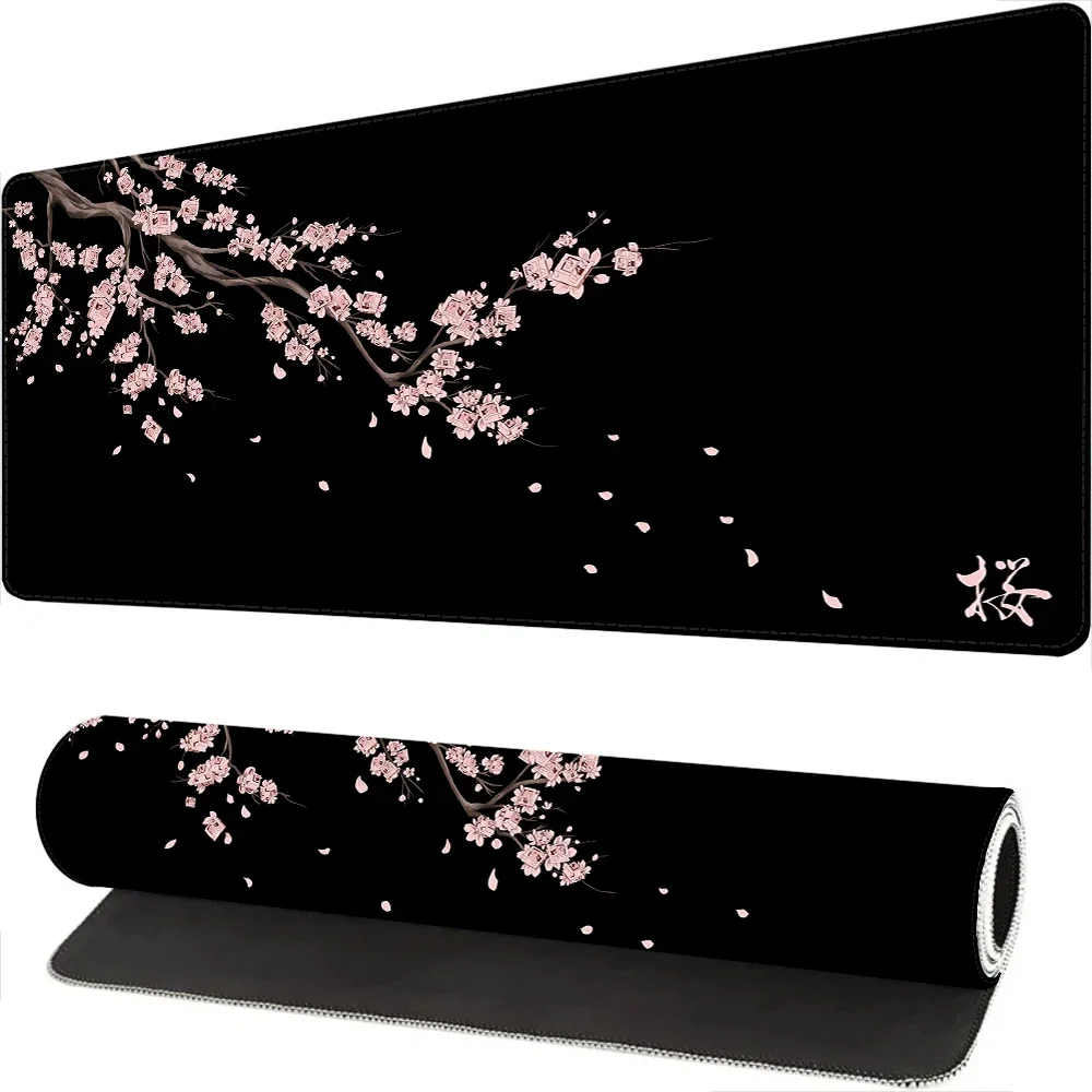 Японский большой игровой коврик для мыши Sakura Xl, фиолетовый Настольный коврик для ноутбука, коврик для клавиатуры для геймеров в офисе, резиновые Противоскользящие коврики для стола HD