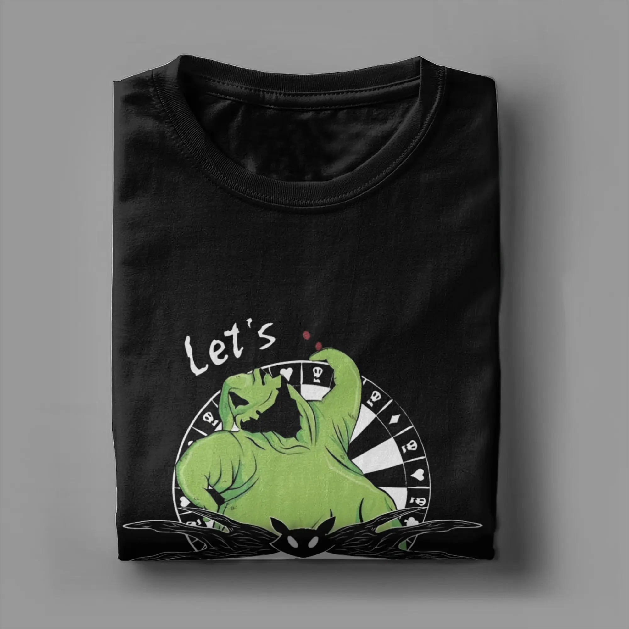 Фото Oogie Boogie Nightmare Before Christmas T-Shirt Men Green Monster Vintage Pure Cotton Tees O Neck Short Sleeve T Shirts Clothes №3