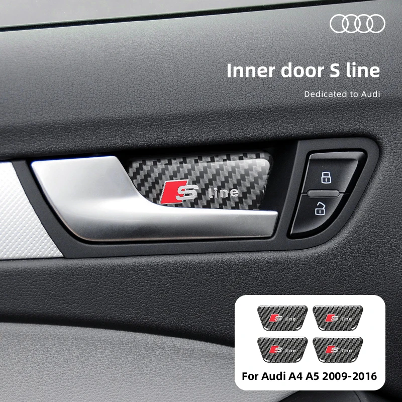 Аксессуары для Audi A4L A4 B8 2009-2016 Q5 2009-2017 A5 2008-2017, углеродное волокно, внутренняя дверь автомобиля, декоративная крышка, отделка, наклейки