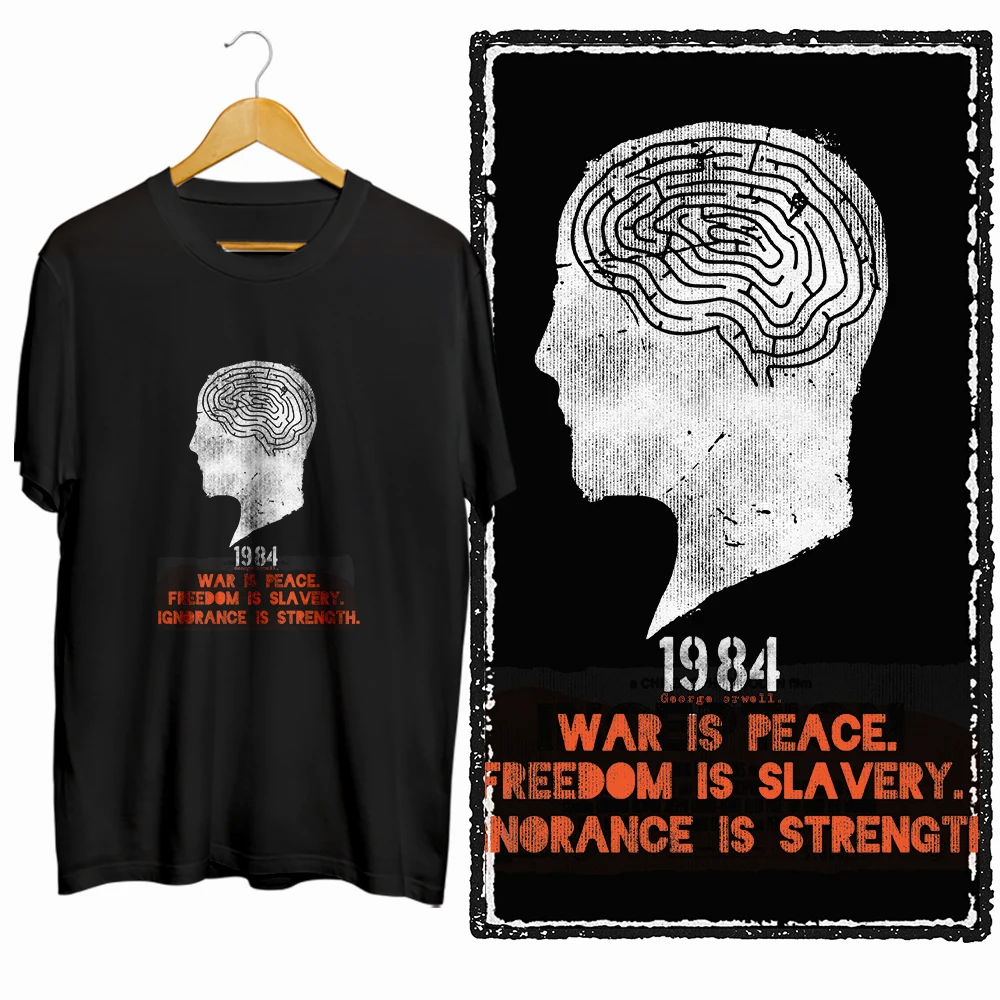 Фото Coolmind X0094 1984 футболка Mind Climb из 100% хлопка, эксклюзивная мужская футболка с рисунком, уличная футболка большого размера для мужчин, футболки №2