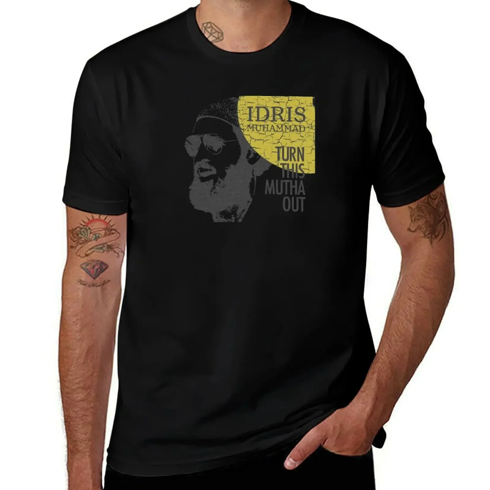 Футболка Idris Muhammad Turn This Mutha Out, кавайная одежда, футболки с рисунком рэпера, мужские однотонные футболки