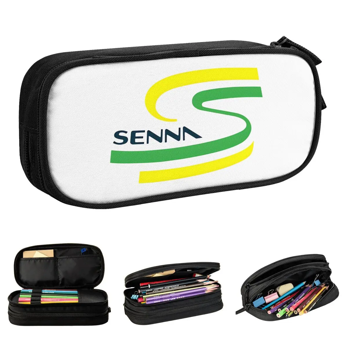 Модные пеналы для гоночных автомобилей Ayrton Senna, пеналы для ручек для студентов, большая вместительная сумка, школьные принадлежности, подарочные аксессуары