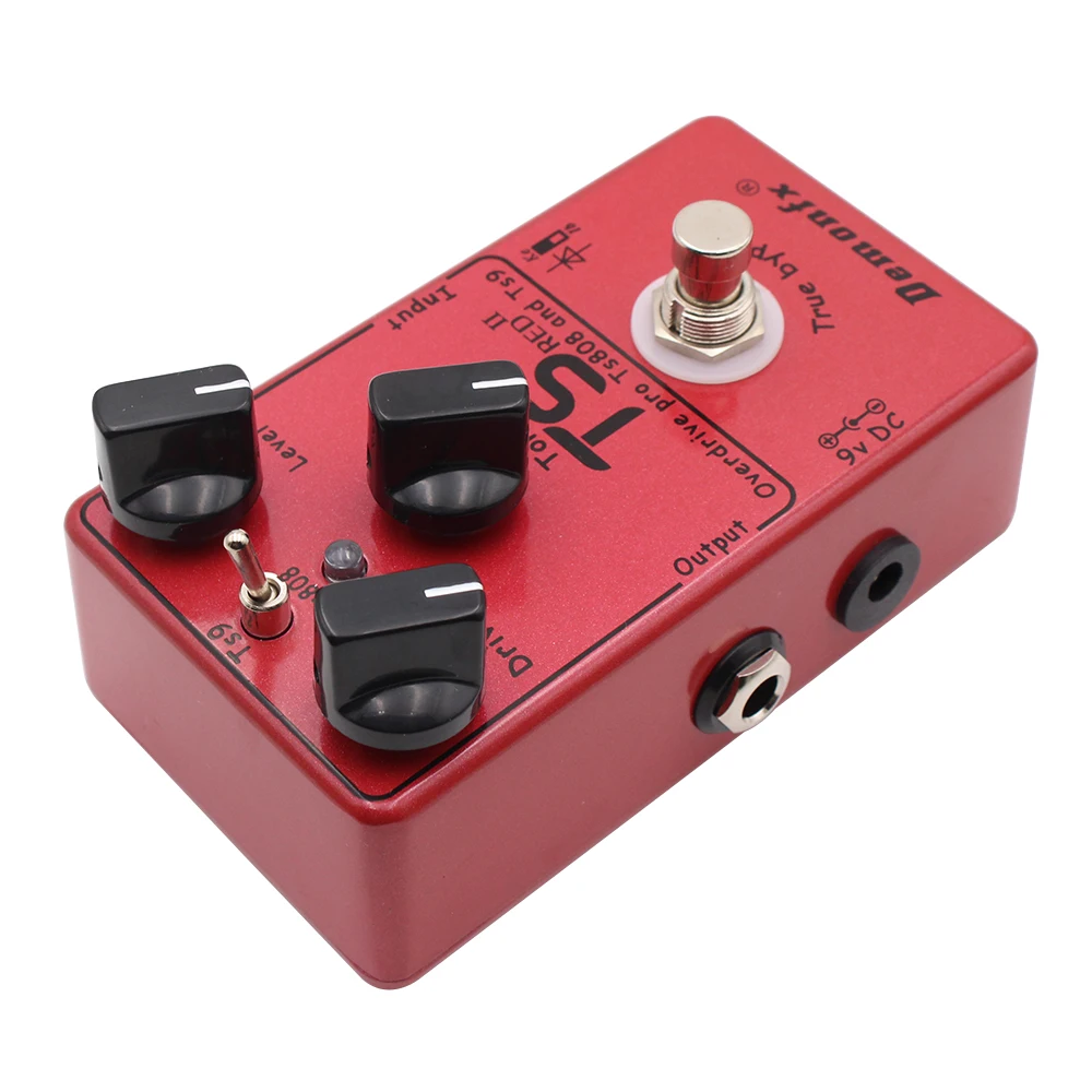 Педаль для гитарных эффектов Demon FX TS RED II, истинное обходное искажение, эффект Overdrive, красная обновленная версия V2.0